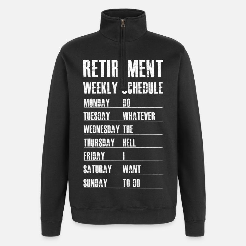 Horaire hebdomadaire de retraite - Sweat à zip 1/4 - noir