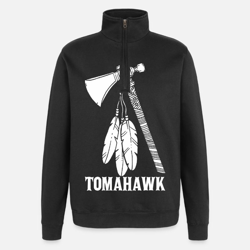 White Tomahawk - Quarter-Zip Sweatshirt - black