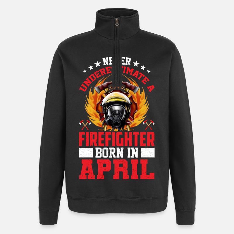 Anniversaire des pompiers avril - Sweat à zip 1/4 - noir
