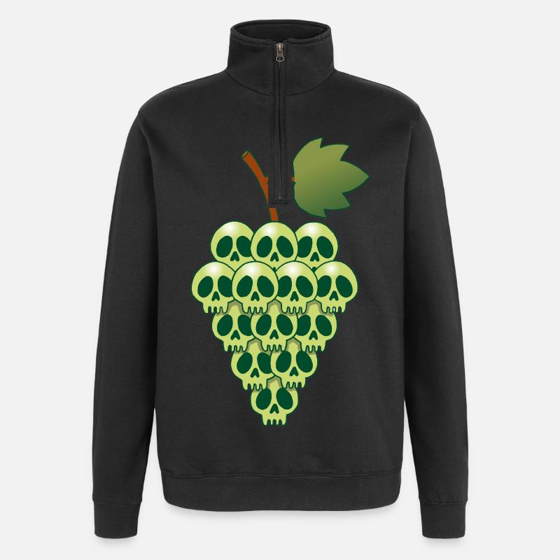 Grape skulls - Quarter-Zip Sweatshirt - black