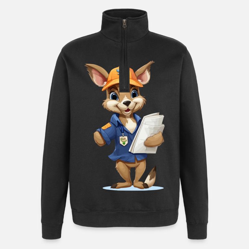 Hoppel Ouvrier du bâtiment Bunny - Sweat à zip 1/4 - noir