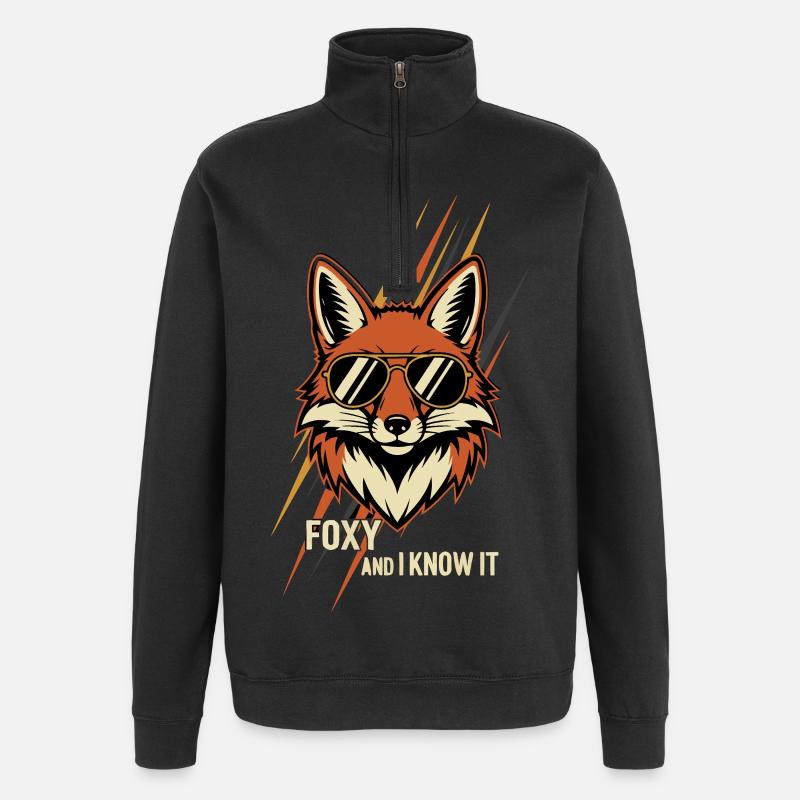 Foxy et moi le savons - Sweat à zip 1/4 - noir