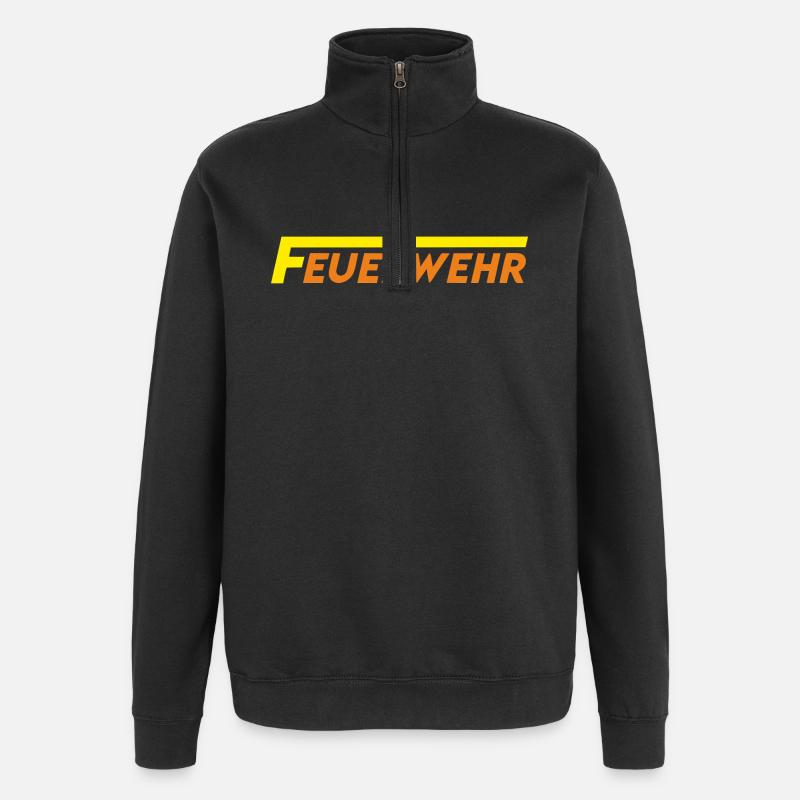 feuerwehr - Quarter-Zip-Sweatshirt - Schwarz