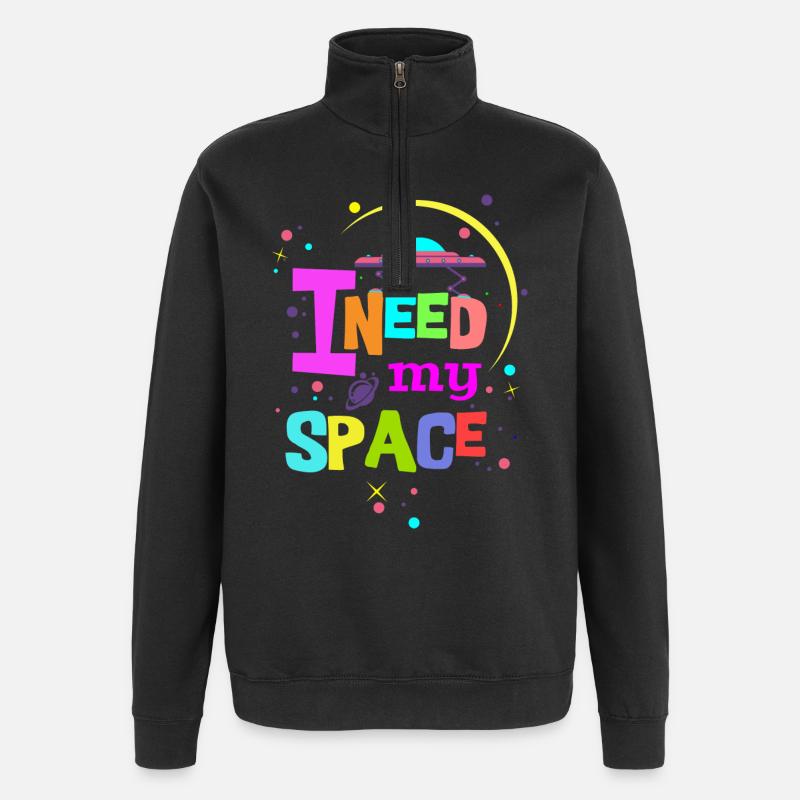 Ich brauche meinen Platz - Quarter-Zip-Sweatshirt - Schwarz