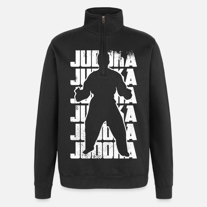 Judo Kämpfer - Quarter-Zip-Sweatshirt - Schwarz