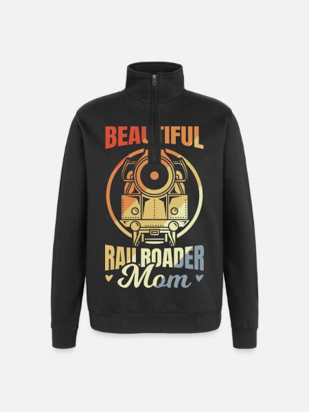Railroad Mama - Quarter-Zip Sweatshirt - black
