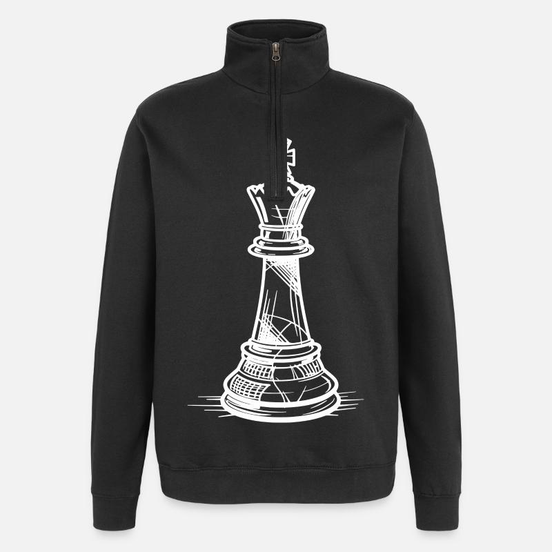 Croquis de pièce d’échecs - Sweat à zip 1/4 - noir