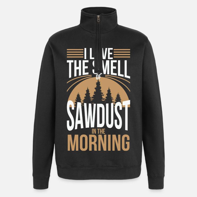 bûcheron - Sweat à zip 1/4 - noir