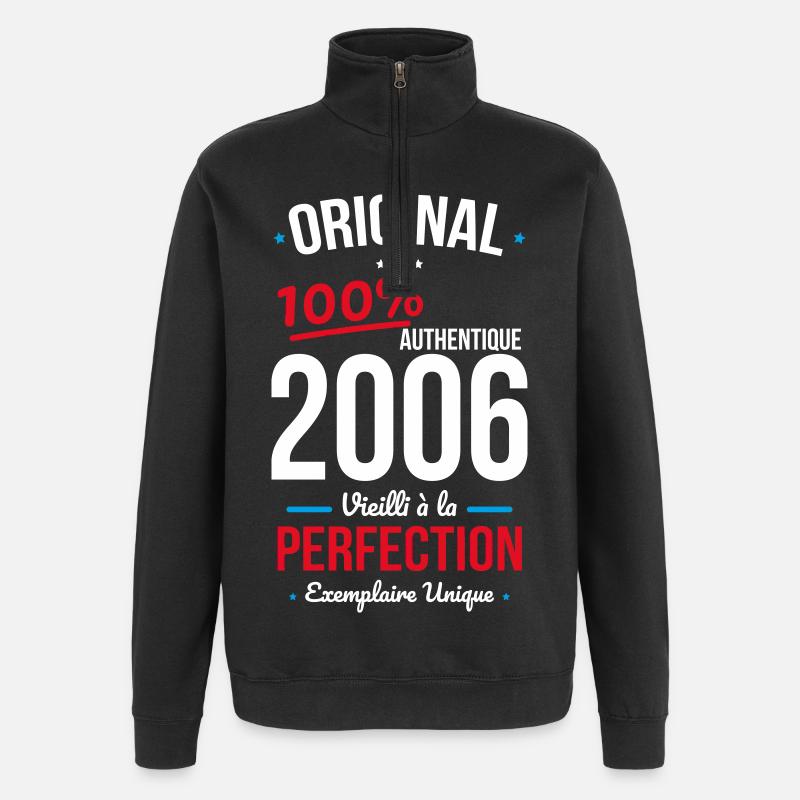2006 – Original – Einzigartiges Exemplar - Quarter-Zip-Sweatshirt - Schwarz