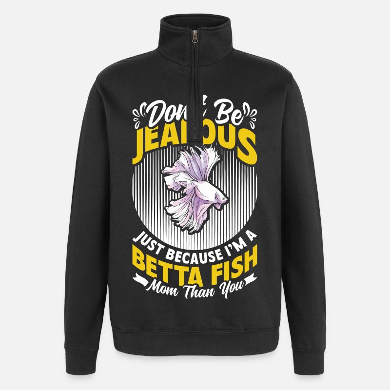 Siamesisches Kampffisch-Mama-Aquarist-Aquarium - Quarter-Zip-Sweatshirt - Schwarz