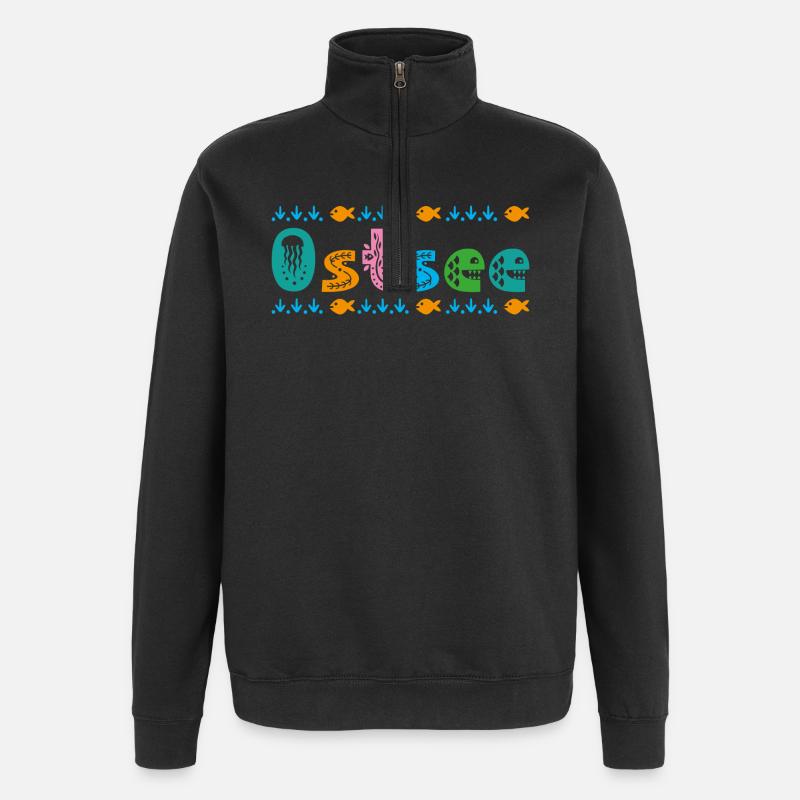 Ostsee - Quarter-Zip-Sweatshirt - Schwarz