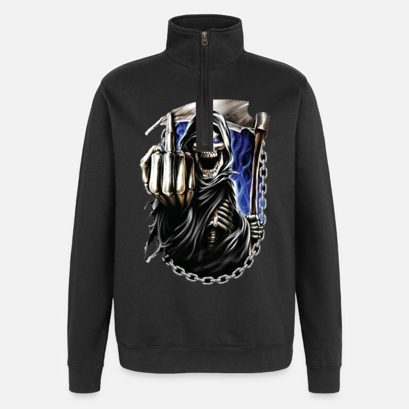 Reaper - Quarter-Zip Sweatshirt - black