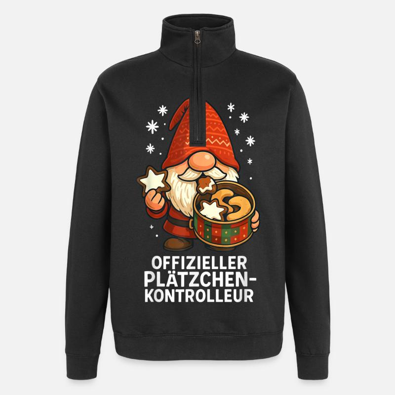 Offizieller Plätzchen-Kontrolleur - Quarter-Zip-Sweatshirt - Schwarz