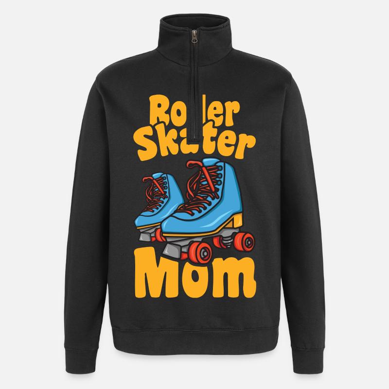 Rollschuh Mama - Quarter-Zip-Sweatshirt - Schwarz