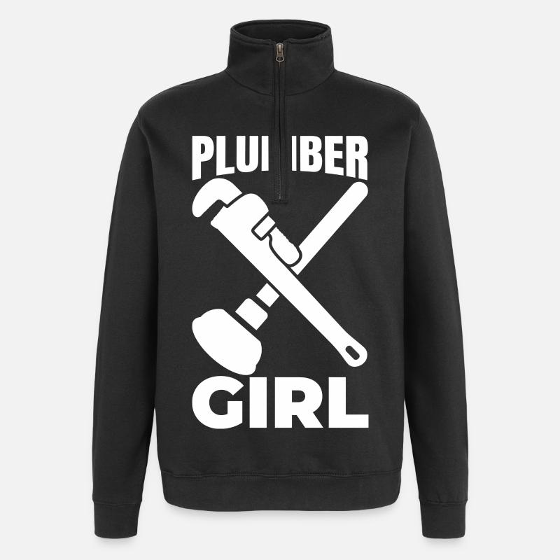 Klempnerin - Quarter-Zip-Sweatshirt - Schwarz
