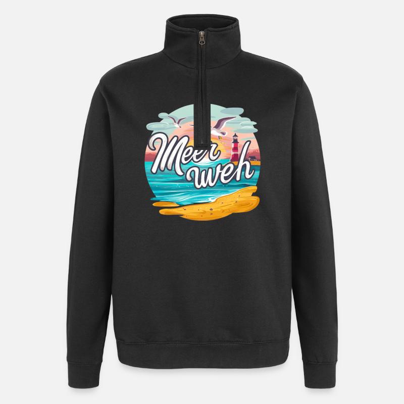 Meerweh - Quarter-Zip-Sweatshirt - Schwarz