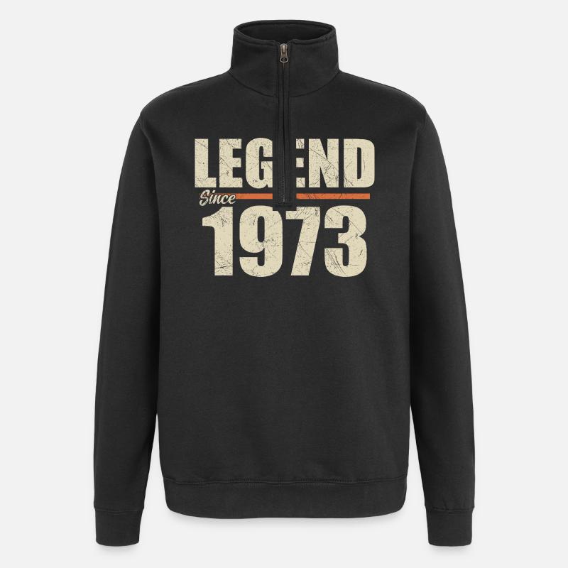 Anniversaire 1973 | Légende depuis 1973 - Sweat à zip 1/4 - noir