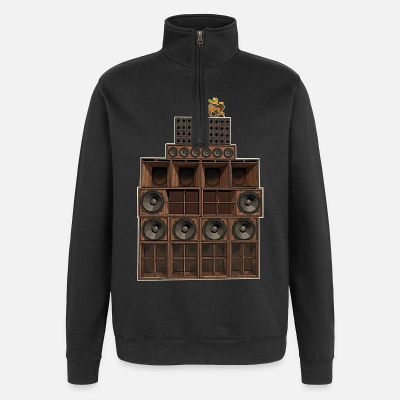 Reggae sound system - Quarter-Zip Sweatshirt - black