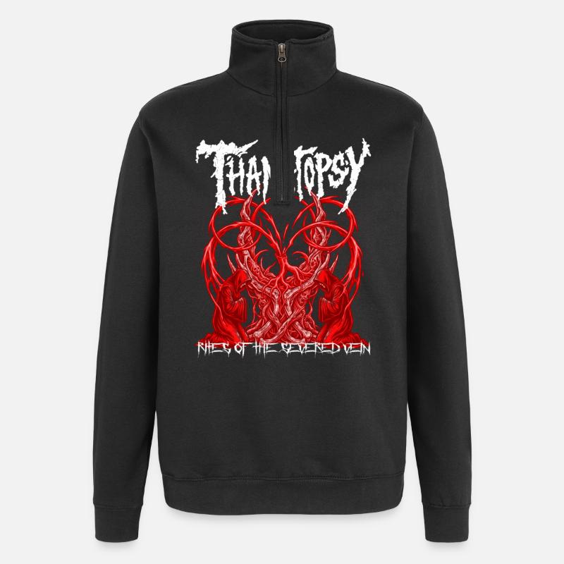 Transhumaner Herzensritual - Quarter-Zip-Sweatshirt - Schwarz