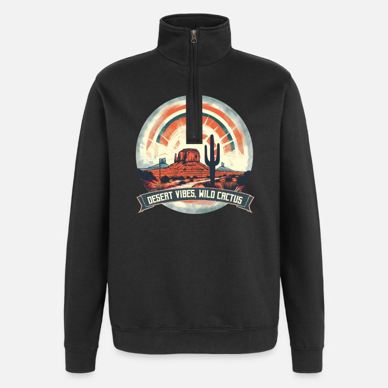 Atmossphères du désert - Sweat à zip 1/4 - noir