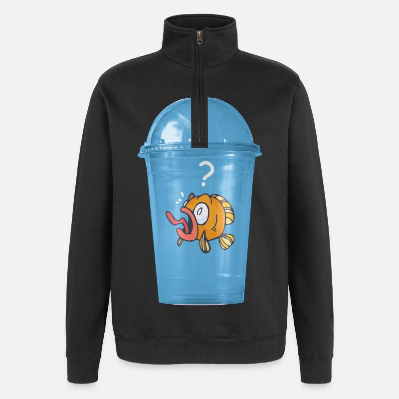 Sans plastique - Sweat à zip 1/4 - noir