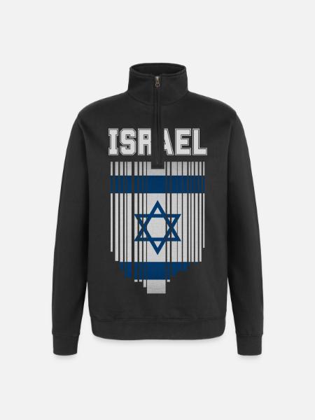 Flag of Israel, Israeli pride - Quarter-Zip Sweatshirt - black