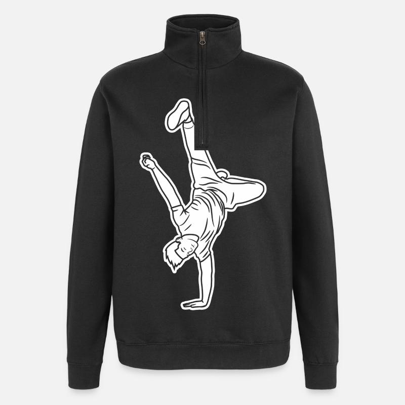B Boy Skizze - Quarter-Zip-Sweatshirt - Schwarz