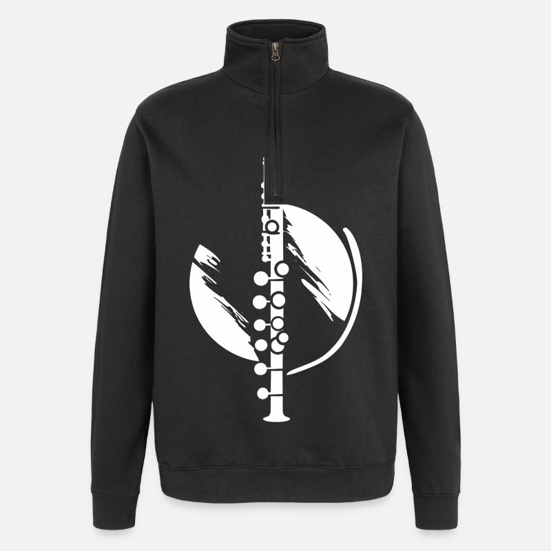 Flûte - Sweat à zip 1/4 - noir