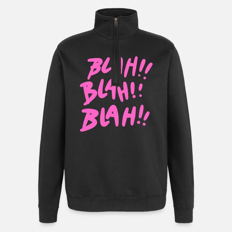 Blah Blah Blah Pink - Quarter-Zip Sweatshirt - black