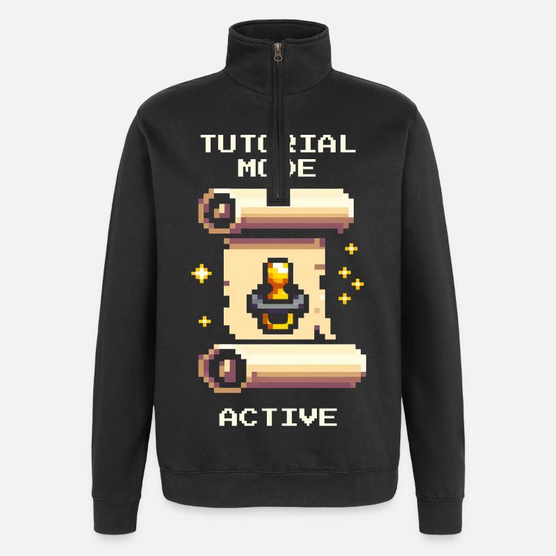 Tutorialmodus aktiv | Eltern im Lernlevel - Quarter-Zip-Sweatshirt - Schwarz