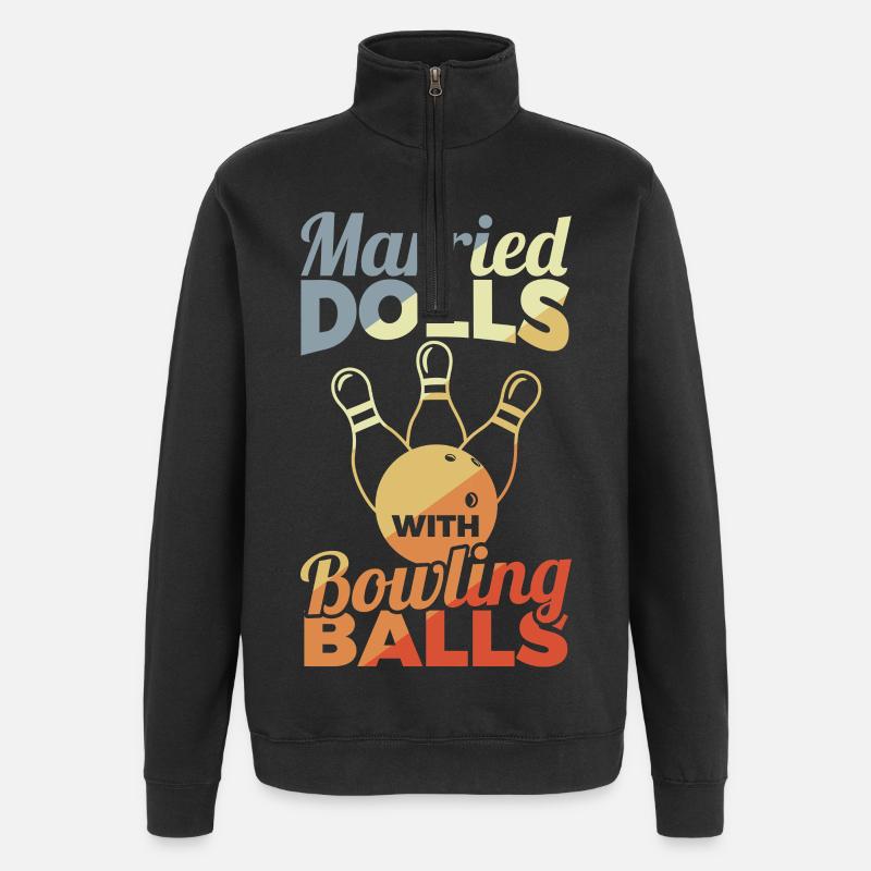 Fille de bowling - Sweat à zip 1/4 - noir