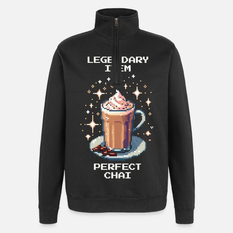 Objet légendaire : Chai parfait | Chai Latte - Sweat à zip 1/4 - noir