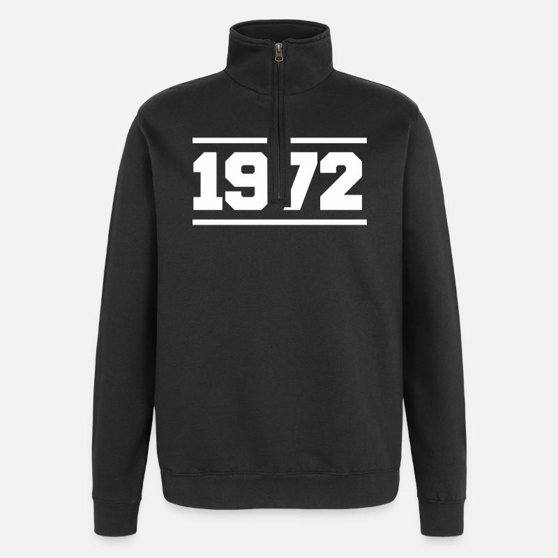 1972 Cadeau rétro 1972 - Sweat à zip 1/4 - noir