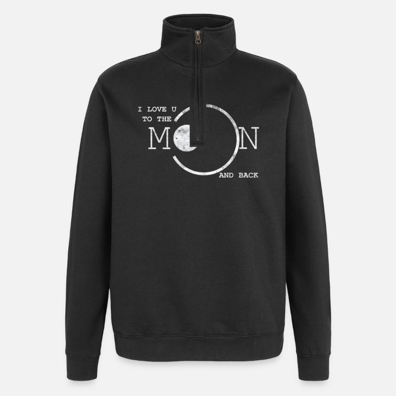 J'aime U - Sweat à zip 1/4 - noir