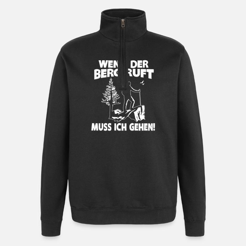WENN DER BERG RUFT... - Quarter-Zip-Sweatshirt - Schwarz