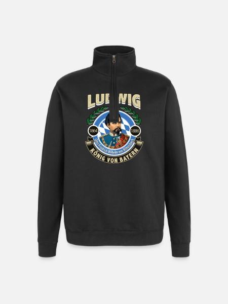 KÖNIG LUDWIG VON BAYERN - Quarter-Zip-Sweatshirt - Schwarz