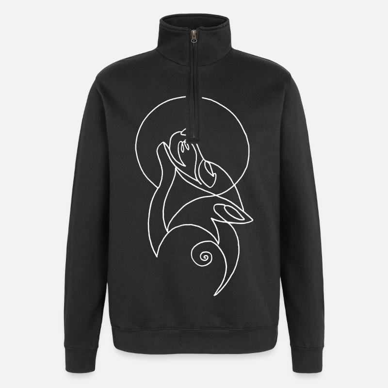 Skitse af den hvide ulv - Sweatshirt med 1/4 lynlås - sort