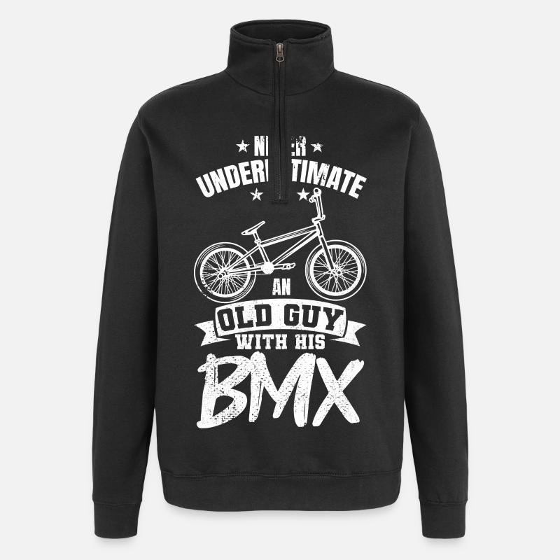 BMX Opa - Quarter-Zip-Sweatshirt - Schwarz