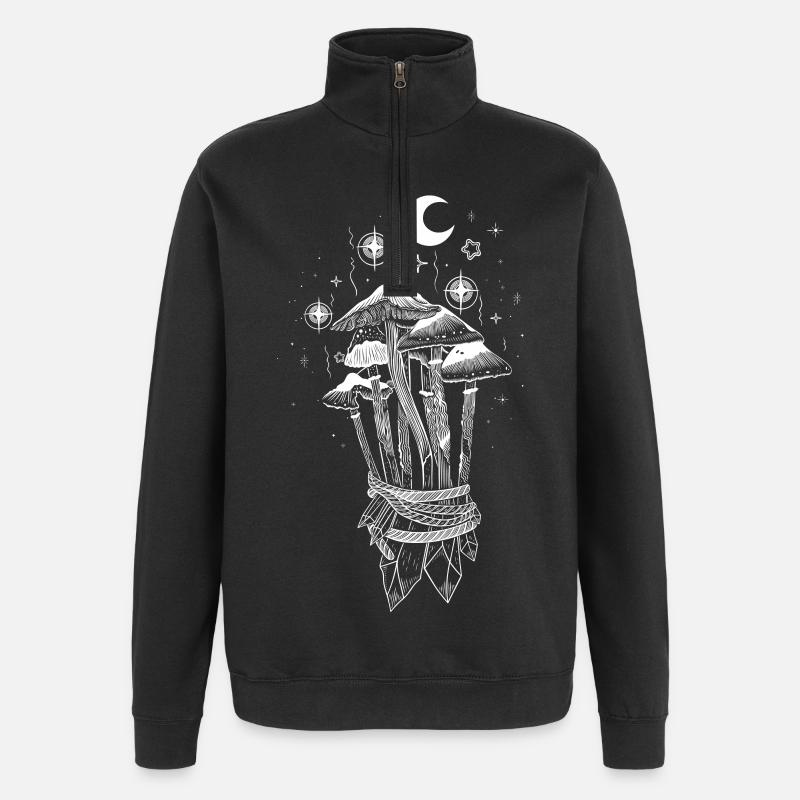 Mushrooms Magic Magic Mushrooms - Quarter-Zip Sweatshirt - black