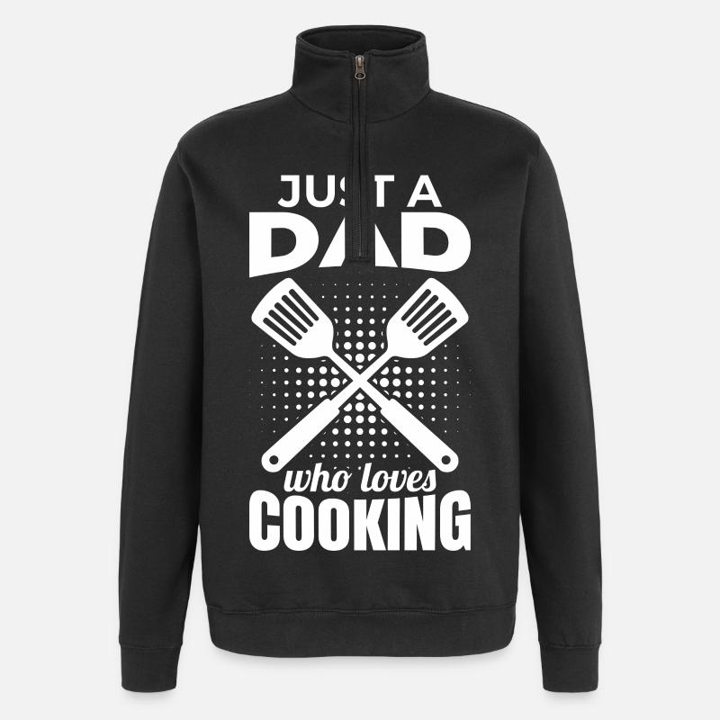 Papa Cuisinier - Sweat à zip 1/4 - noir