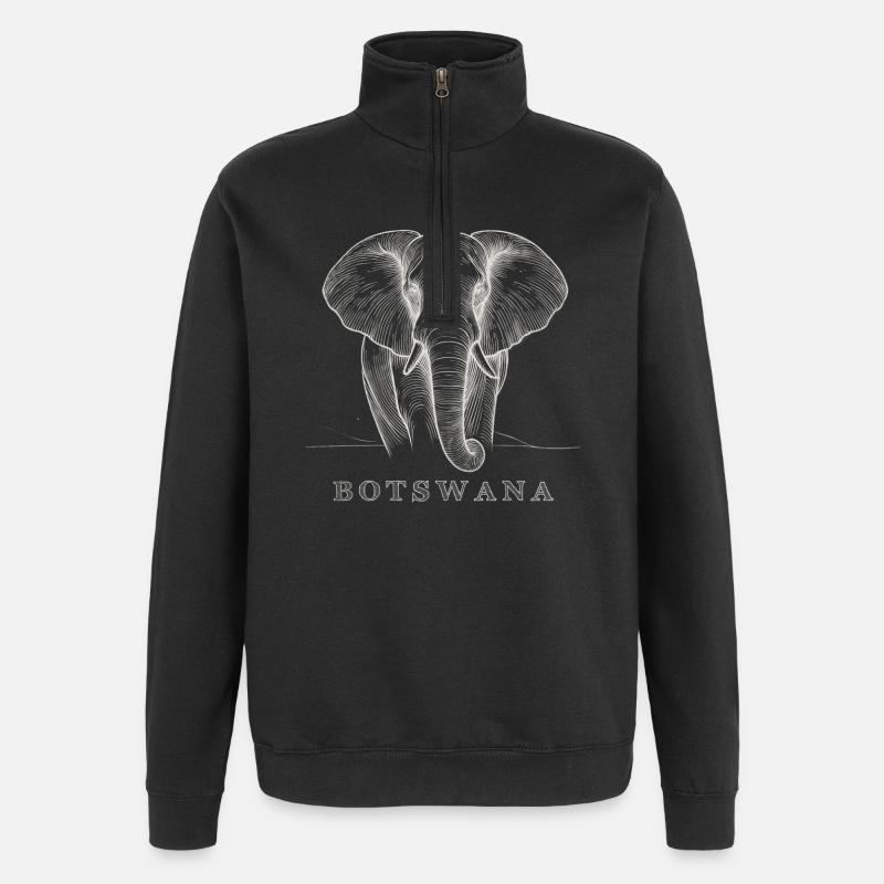 Botswana-Macht - Quarter-Zip-Sweatshirt - Schwarz