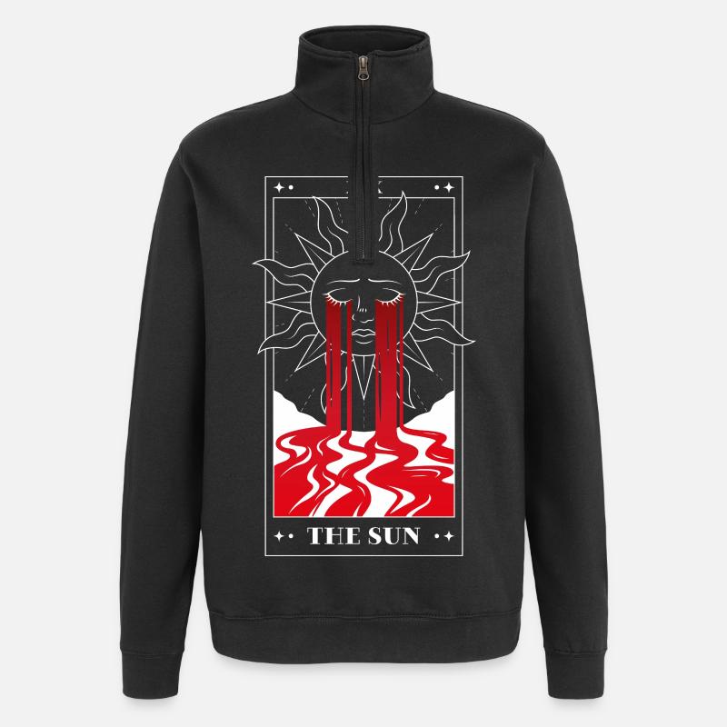 The Sun Tarot – Dark Occult Art - Quarter-Zip-Sweatshirt - Schwarz