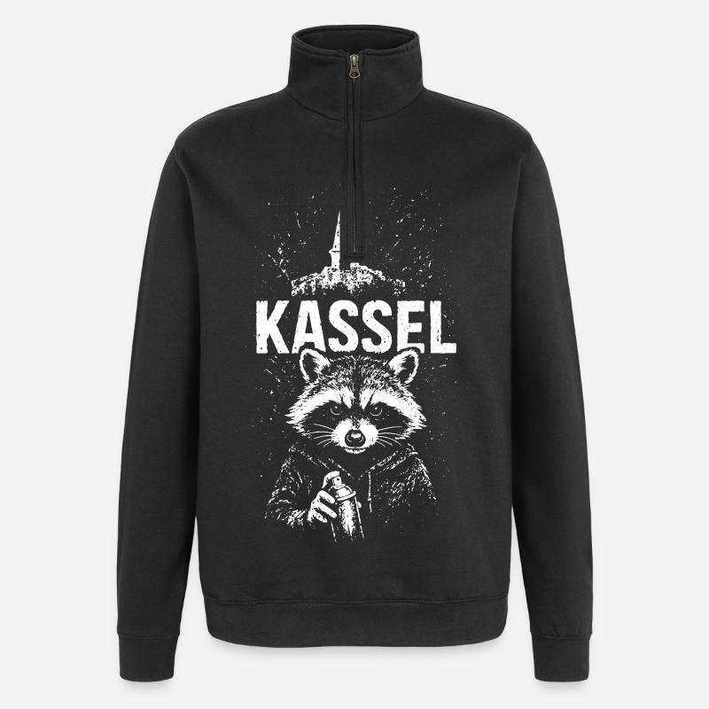 Kassel Hercules Raccoon Kassel - Quarter-Zip Sweatshirt - black