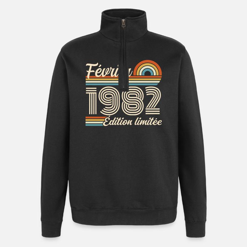 Februar 1982 - Quarter-Zip-Sweatshirt - Schwarz