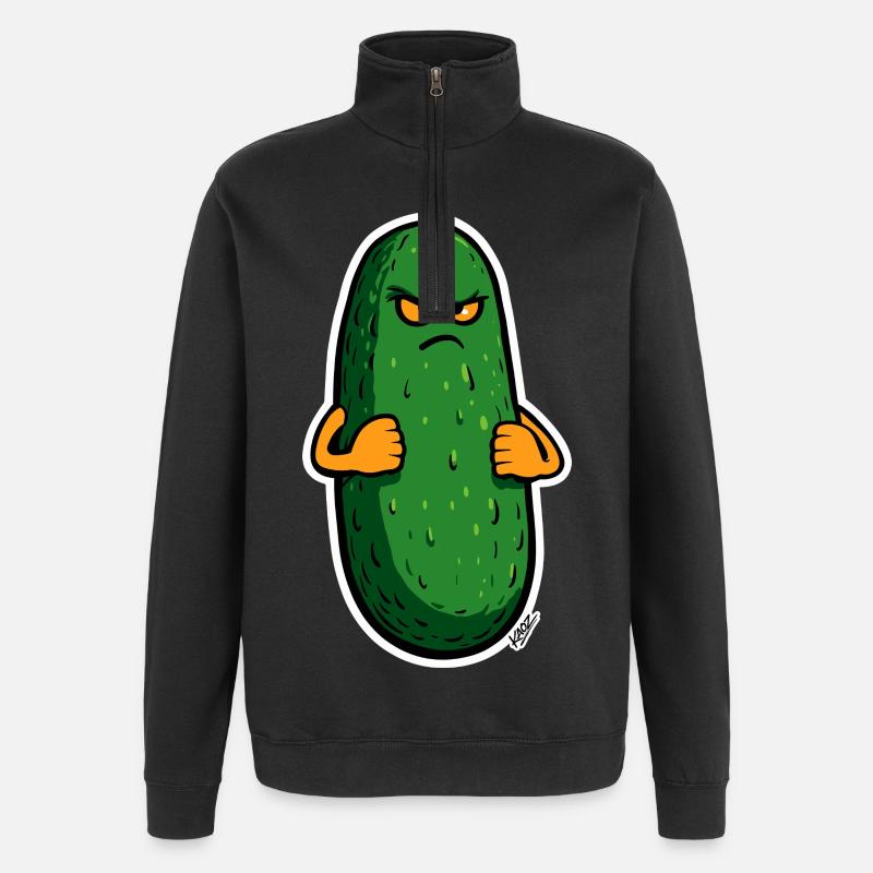 Grumpy Pickle Maskottchen - Quarter-Zip-Sweatshirt - Schwarz
