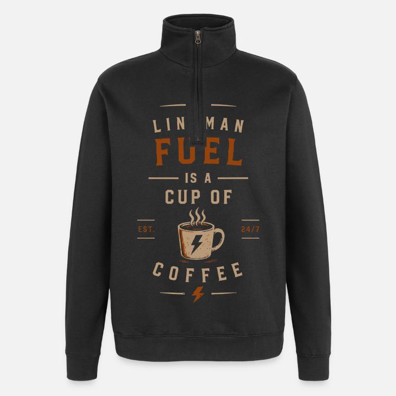 Tension énergétique du café Électricien - Sweat à zip 1/4 - noir