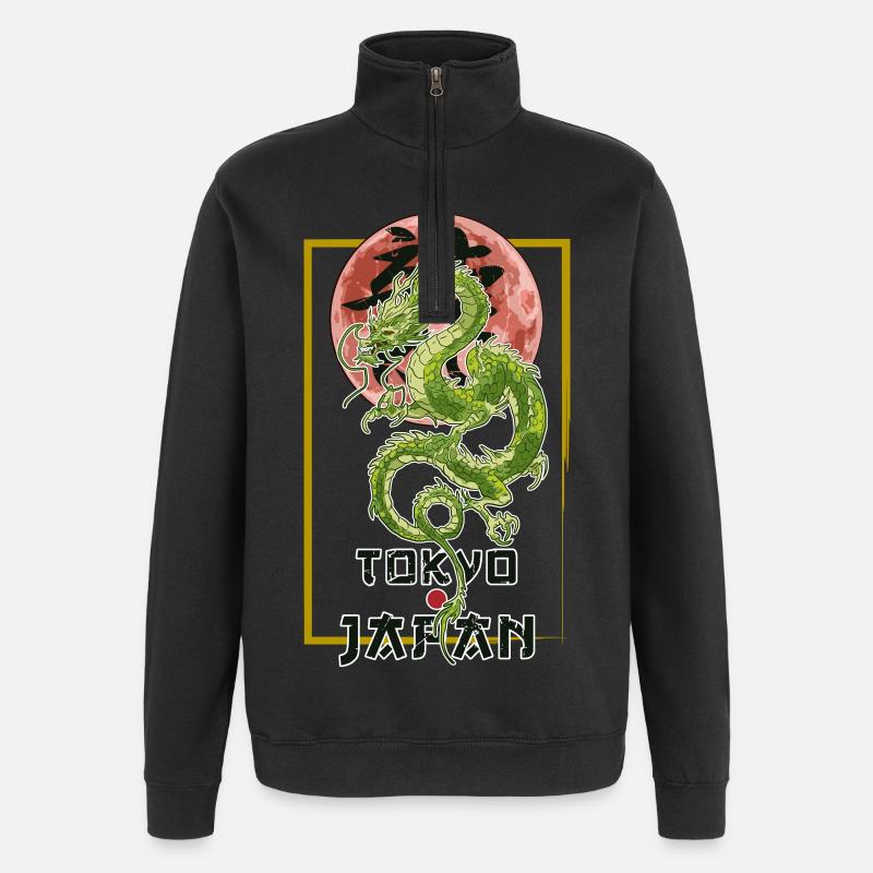 Shenlong Tokyo Japon - Sweat à zip 1/4 - noir