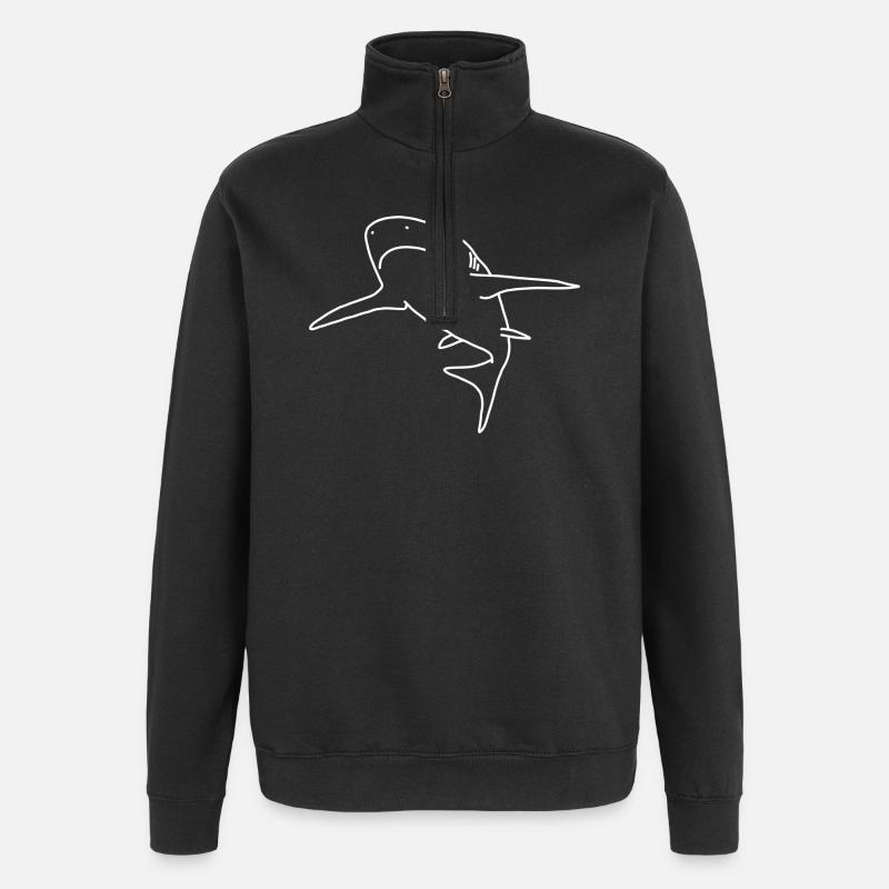 Hai lineart - Quarter-Zip-Sweatshirt - Schwarz
