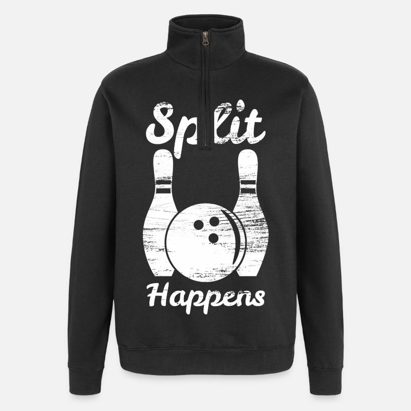 Bowling Split - Quarter-Zip Sweatshirt - black