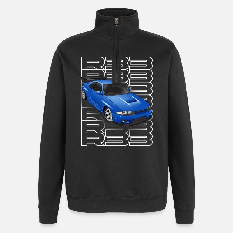 JDM Car R33 - Quarter-Zip Sweatshirt - black